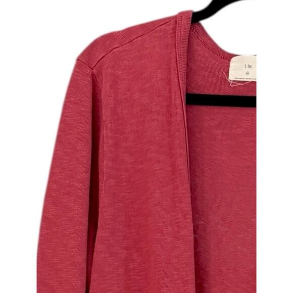 Anthropologie t.la Size XL Beira Pink Woven Peplum Cardigan Sweater - Picture 4 of 7